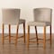 Baxton Studio Mid-century Modern Dark Walnut Wood Grey Faux Leather Pub Stool 121-6630 - alternate 10